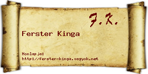 Ferster Kinga névjegykártya